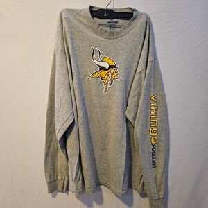 VINTAGE Minnesota Viking Reebok Shirt Adult XL Gray Long Sleeve